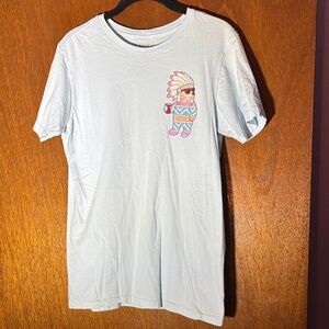 Riot Society Sky Blue Tee with Colorful Character